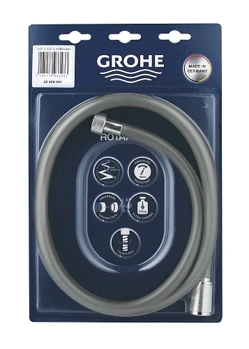 Душевой шланг GROHE Rotaflex, 1500 мм, хром (28409001) Душевой шланг GROHE Rotaflex, 1500 мм, хром (28409001)
