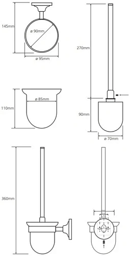 Ершик для унитаза Bemeta RETRO 144313012 Ершик для унитаза Bemeta RETRO 144313012