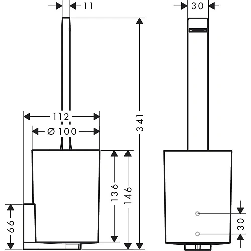 Ершик для унитаза Hansgrohe WallStoris с держателем 27927700, матовый белый Ершик для унитаза Hansgrohe WallStoris с держателем 27927700, матовый белый