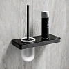 Ершик для унитаза Lemark GLASS LINE с держателем и полкой, чёрный матовый/черное стекло 9762033 Ершик для унитаза Lemark GLASS LINE с держателем и полкой, чёрный матовый/черное стекло 9762033