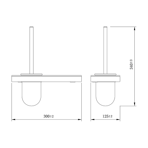 Ершик для унитаза Lemark GLASS LINE с держателем и полкой, чёрный матовый/черное стекло 9762033 Ершик для унитаза Lemark GLASS LINE с держателем и полкой, чёрный матовый/черное стекло 9762033