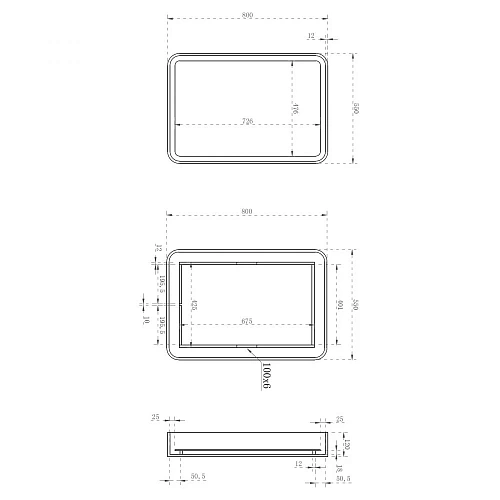 Зеркало ABBER Kristall AT6701Rubin с подсветкой Зеркало ABBER Kristall AT6701Rubin с подсветкой