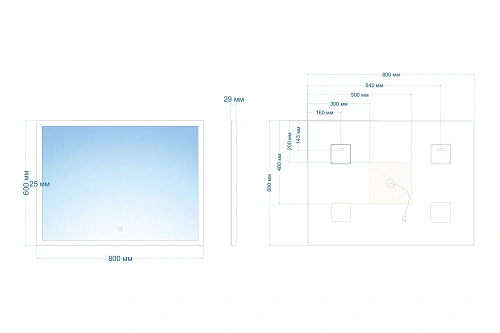 Зеркало ABBER See AG6107S-0.8 с подсветкой, сенсор, диммер Зеркало ABBER See AG6107S-0.8 с подсветкой, сенсор, диммер
