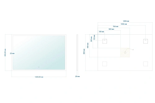Зеркало ABBER See AG6107SXL-1.2 с подсветкой, сенсор, диммер Зеркало ABBER See AG6107SXL-1.2 с подсветкой, сенсор, диммер