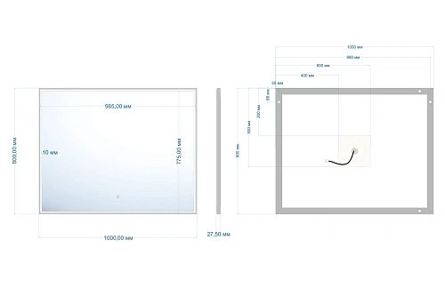 Зеркало ABBER See AG6108SXL-1.0 с подсветкой, сенсор, диммер Зеркало ABBER See AG6108SXL-1.0 с подсветкой, сенсор, диммер