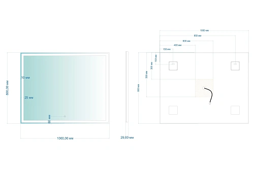 Зеркало ABBER See AG6115S-1.0 с подсветкой, сенсор, диммер Зеркало ABBER See AG6115S-1.0 с подсветкой, сенсор, диммер