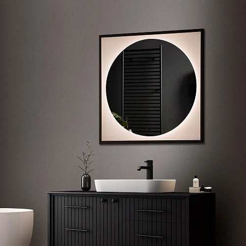 Зеркало ABBER See AG6117SCRB с подсветкой, бесконтактный выключатель, диммер, черный Зеркало ABBER See AG6117SCRB с подсветкой, бесконтактный выключатель, диммер, черный