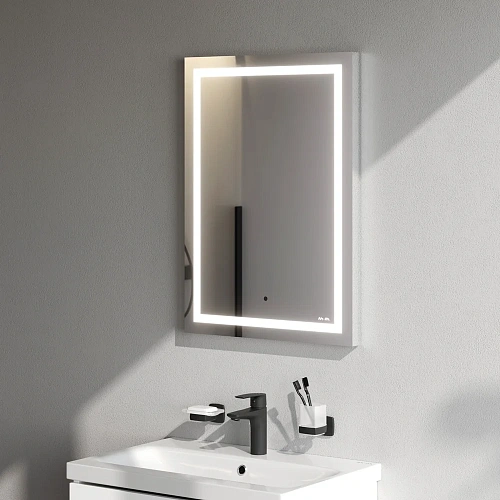 Зеркало AM.PM Gem M91AMOX0501WG с контурной LED-подсветкой, 50 см Зеркало AM.PM Gem M91AMOX0501WG с контурной LED-подсветкой, 50 см