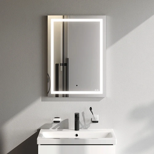 Зеркало AM.PM Gem M91AMOX0501WG с контурной LED-подсветкой, 50 см Зеркало AM.PM Gem M91AMOX0501WG с контурной LED-подсветкой, 50 см