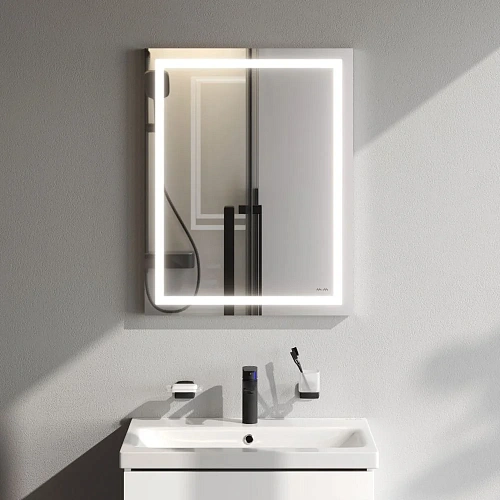 Зеркало AM.PM Gem M91AMOX0551WG с LED-подсветкой, 55 см Зеркало AM.PM Gem M91AMOX0551WG с LED-подсветкой, 55 см