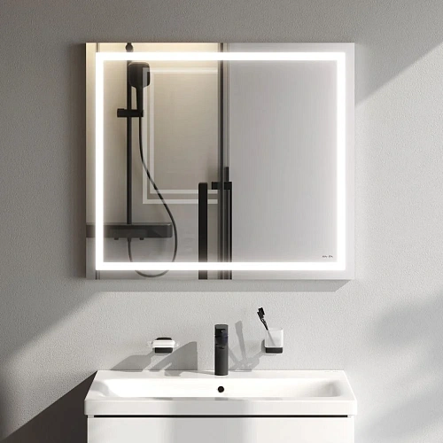 Зеркало AM.PM Gem M91AMOX0801WG с LED-подсветкой, 80 см Зеркало AM.PM Gem M91AMOX0801WG с LED-подсветкой, 80 см