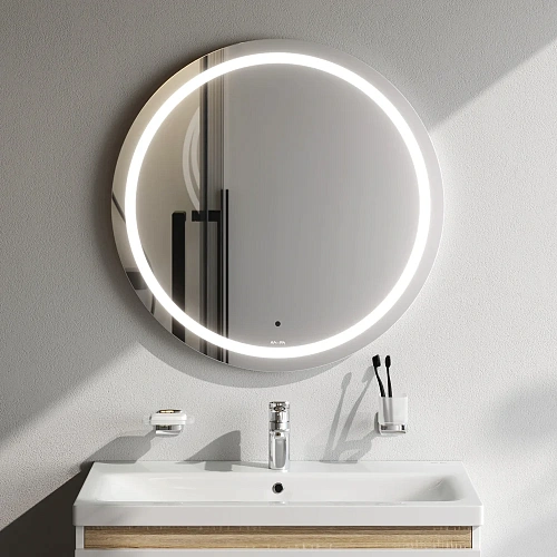 Зеркало AM.PM X-Joy M85AMOX0701WG с контурной LED-подсветкой, ИК- сенсором, круглое, 70 см Зеркало AM.PM X-Joy M85AMOX0701WG с контурной LED-подсветкой, ИК- сенсором, круглое, 70 см