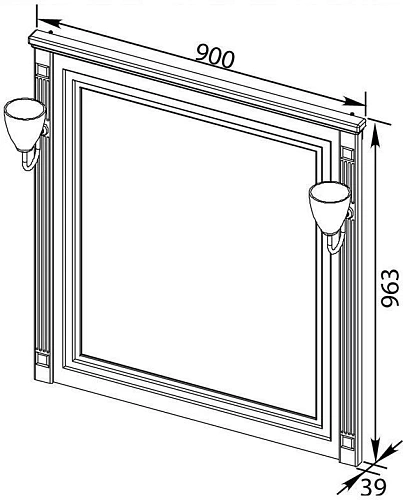 Зеркало Aquanet Паола 90 белый/золото 00186108 Зеркало Aquanet Паола 90 белый/золото 00186108