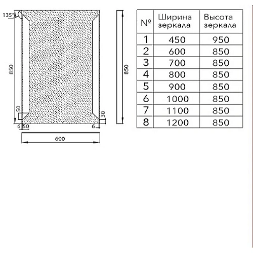 Зеркало Aquanet Сорренто 11085 LED 00196655 Зеркало Aquanet Сорренто 11085 LED 00196655