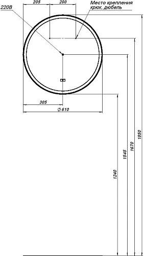 Зеркало Aquanet Тренд 60 черный 00316704 Зеркало Aquanet Тренд 60 черный 00316704