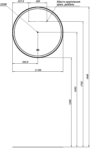 Зеркало Aquanet Тренд 70 черный 00316694 Зеркало Aquanet Тренд 70 черный 00316694