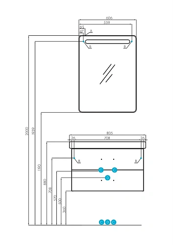 Зеркало Aquaton Ария 80 черный глянец 1A141902AA950 Зеркало Aquaton Ария 80 черный глянец 1A141902AA950