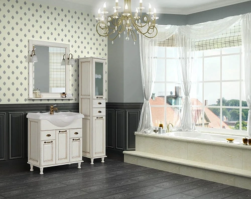 Зеркало Aquaton Жерона 85 белое золото 1A158702GEM40 Зеркало Aquaton Жерона 85 белое золото 1A158702GEM40