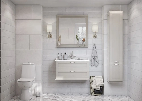 Зеркало Aquaton Леон 80 дуб белый 1A186402LBPS0 Зеркало Aquaton Леон 80 дуб белый 1A186402LBPS0