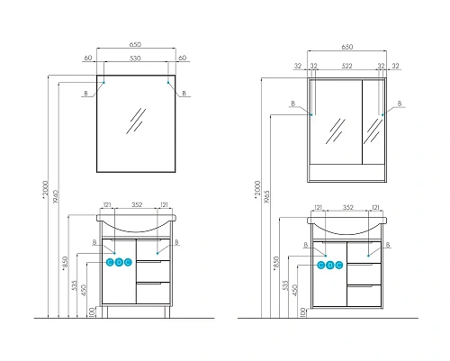 Зеркало Aquaton Рико 65 1A216402RI010 Зеркало Aquaton Рико 65 1A216402RI010