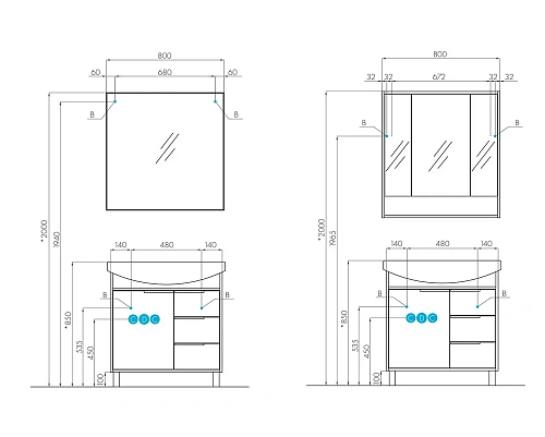 Зеркало Aquaton Рико 80 1A216502RI010 Зеркало Aquaton Рико 80 1A216502RI010