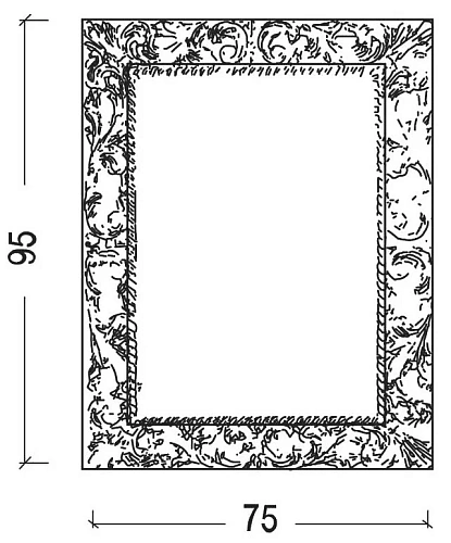Зеркало Armadi Art 516-м прямоугольное, серебро массив Зеркало Armadi Art 516-м прямоугольное, серебро массив