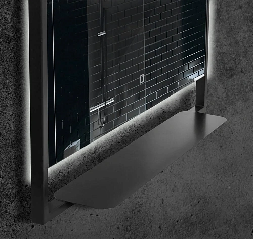 Зеркало Armadi Art Vallessi 551 прямоугольное 80x60 с полочкой антрацит Зеркало Armadi Art Vallessi 551 прямоугольное 80x60 с полочкой антрацит