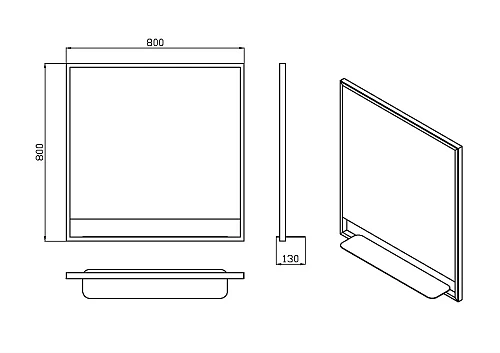 Зеркало Armadi Art VALLESSI прямоугольное 80x80 с полочкой антрацит 551/2 Зеркало Armadi Art VALLESSI прямоугольное 80x80 с полочкой антрацит 551/2