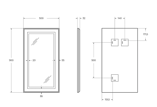 Зеркало BelBagno SPC-KRAFT-500-900-SENS-NERO 500x900x32 мм с подсветкой и сенсорным выключателем Зеркало BelBagno SPC-KRAFT-500-900-SENS-NERO 500x900x32 мм с подсветкой и сенсорным выключателем