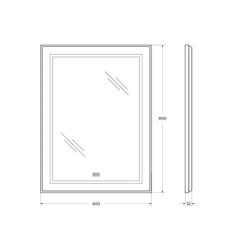 Зеркало BelBagno SPC-KRAFT-600-800-LED-TCH-WARM 600x32x800 с подсветкой сенсорным выключателем и подогревом Зеркало BelBagno SPC-KRAFT-600-800-LED-TCH-WARM 600x32x800 с подсветкой сенсорным выключателем и подогревом
