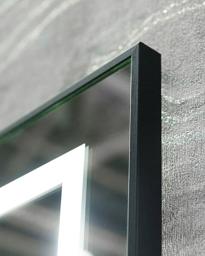 Зеркало BelBagno SPC-KRAFT-885-785-TCH-WARM-NERO 885x32x785 мм с подсветкой сенсорным выключателем и подогревом Зеркало BelBagno SPC-KRAFT-885-785-TCH-WARM-NERO 885x32x785 мм с подсветкой сенсорным выключателем и подогревом