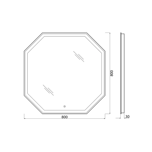 Зеркало BelBagno SPC-OTT-800-800-LED-TCH 12W 220-240V 800x30x800 с подсветкой и сенсорным выключателем Зеркало BelBagno SPC-OTT-800-800-LED-TCH 12W 220-240V 800x30x800 с подсветкой и сенсорным выключателем