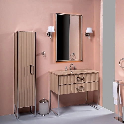 Зеркало Boheme MONACO с подсветкой 70x110 см глянец капучино + хром 566-CPCR Зеркало Boheme MONACO с подсветкой 70x110 см глянец капучино + хром 566-CPCR