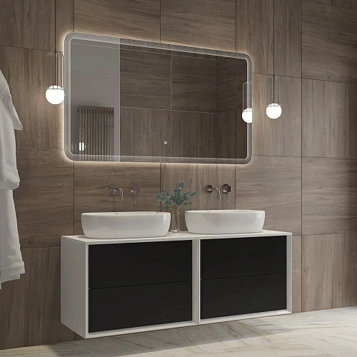 Зеркало CEZARES DUET с лазерной гравировкой подсветкой и сенсорным выключателем CZR-SPC-DUET-1400-800-LED-TCH 1400x800x30 Зеркало CEZARES DUET с лазерной гравировкой подсветкой и сенсорным выключателем CZR-SPC-DUET-1400-800-LED-TCH 1400x800x30