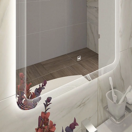 Зеркало CEZARES DUET с лазерной гравировкой подсветкой и сенсорным выключателем CZR-SPC-DUET-700-800-LED-TCH 700x800x30 Зеркало CEZARES DUET с лазерной гравировкой подсветкой и сенсорным выключателем CZR-SPC-DUET-700-800-LED-TCH 700x800x30