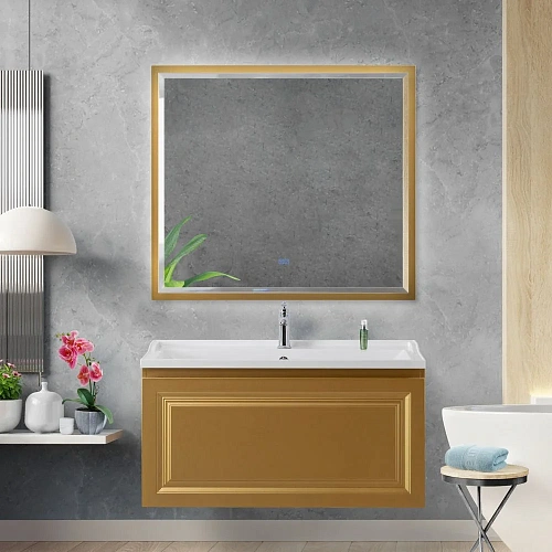 Зеркало CEZARES INTERNI с подсветкой сенсорным выключателем и подогревом CZR-SPC-INT-1000-900-LED-TCH-WARM-BORO 1000x900 Брашированное золото Зеркало CEZARES INTERNI с подсветкой сенсорным выключателем и подогревом CZR-SPC-INT-1000-900-LED-TCH-WARM-BORO 1000x900 Брашированное золото