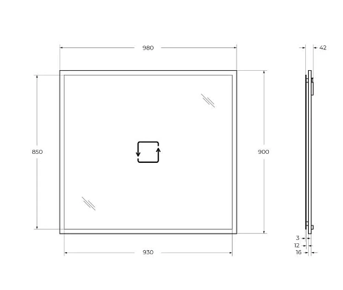 Зеркало CEZARES TIFFANY 45085 Grigio nuvola 980x900 Зеркало CEZARES TIFFANY 45085 Grigio nuvola 980x900