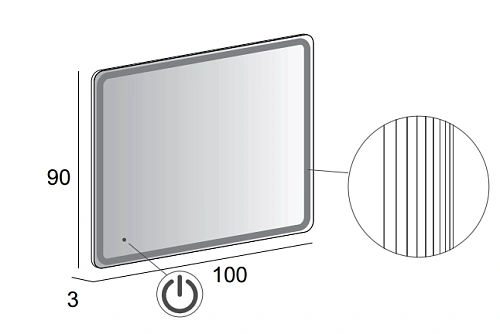 Зеркало CEZARES с LED подсветкой 44996 90x100 Зеркало CEZARES с LED подсветкой 44996 90x100