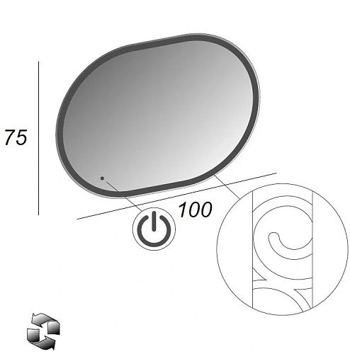 Зеркало CEZARES с LED подсветкой 44997 100x75 Зеркало CEZARES с LED подсветкой 44997 100x75