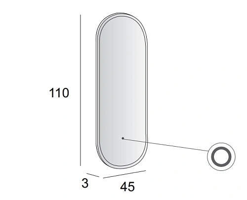 Зеркало CEZARES с LED подсветкой 45095 45x110x3 Зеркало CEZARES с LED подсветкой 45095 45x110x3