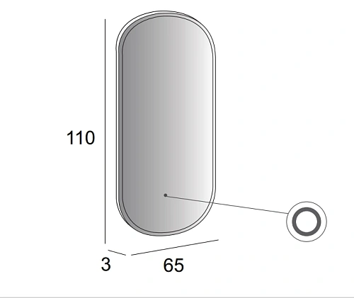 Зеркало CEZARES с LED подсветкой 45096 65x110x3 Зеркало CEZARES с LED подсветкой 45096 65x110x3