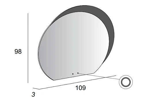 Зеркало CEZARES с LED подсветкой Bluetooth 45010 108х100 Зеркало CEZARES с LED подсветкой Bluetooth 45010 108х100