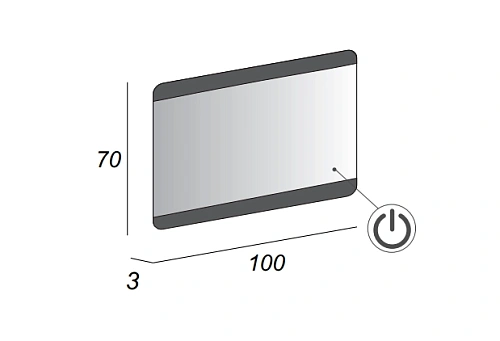 Зеркало CEZARES с LED подсветкой и сенсорным выключателем Touch System реверсивное 45005 100х70 Зеркало CEZARES с LED подсветкой и сенсорным выключателем Touch System реверсивное 45005 100х70