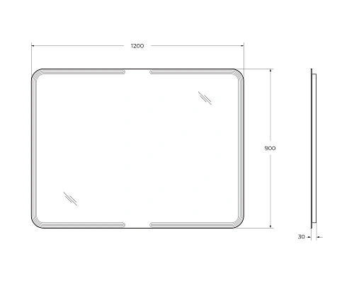 Зеркало CEZARES с LED подстветкой 54353 реверсивное 120x90 Зеркало CEZARES с LED подстветкой 54353 реверсивное 120x90
