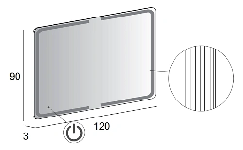 Зеркало CEZARES с LED подстветкой и сенсорным выключателем Touch System 40312 900x1200 Зеркало CEZARES с LED подстветкой и сенсорным выключателем Touch System 40312 900x1200