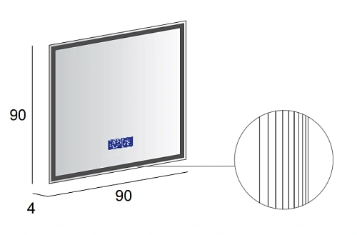 Зеркало CEZARES с LED подстветкой сенсорным выключателем и системой антизапотевания с радио и датчиком температуры 45063 90x90 см Зеркало CEZARES с LED подстветкой сенсорным выключателем и системой антизапотевания с радио и датчиком температуры 45063 90x90 см
