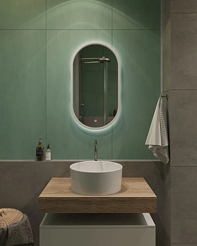 Зеркало DIWO Казань 45 белое, с подсветкой сенсорной, овальное, белое, из МДФ, в современном стиле 5 543682 Зеркало DIWO Казань 45 белое, с подсветкой сенсорной, овальное, белое, из МДФ, в современном стиле 5 543682