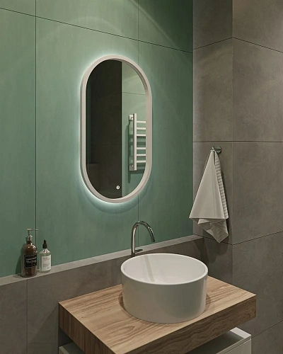 Зеркало DIWO Казань 45 белое, с подсветкой сенсорной, овальное, белое, из МДФ, в современном стиле 5 543682 Зеркало DIWO Казань 45 белое, с подсветкой сенсорной, овальное, белое, из МДФ, в современном стиле 5 543682