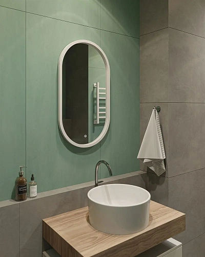 Зеркало DIWO Казань 45 белое, с подсветкой сенсорной, овальное, белое, из МДФ, в современном стиле 5 543682 Зеркало DIWO Казань 45 белое, с подсветкой сенсорной, овальное, белое, из МДФ, в современном стиле 5 543682