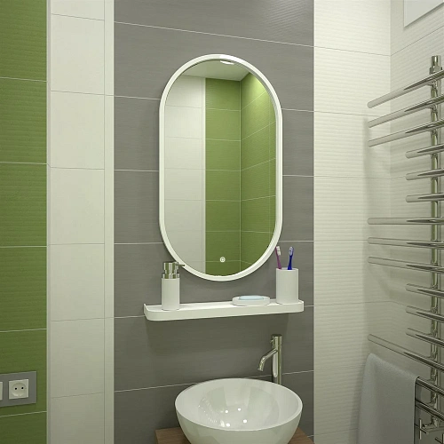 Зеркало DIWO Казань 45 белое, с подсветкой сенсорной, овальное, белое, из МДФ, в современном стиле 5 543682 Зеркало DIWO Казань 45 белое, с подсветкой сенсорной, овальное, белое, из МДФ, в современном стиле 5 543682